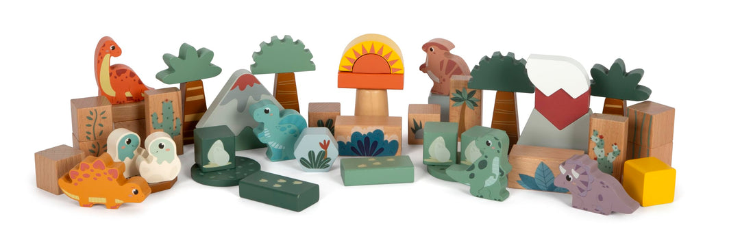 small foot Holzbausteine „Dino“, Bausteine-Set aus FSC 100%-zertifiziertem Holz, für Kinder ab 1 Jah