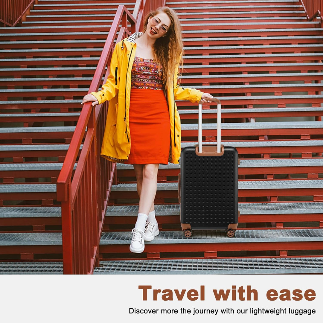 KONO Hartschalenkoffer Reisekoffer Koffer Trolleys 100% ABS Handgepäck Koffer mit 8 Spinnerräder Rol