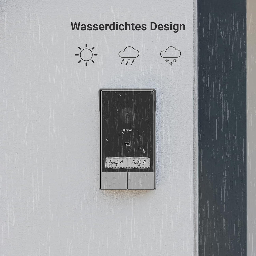 EZVIZ 2K Video Türklingel Kit mit Türsprechanlage & Doppelten 7-Zoll-Farb-Touchscreens, KI Personene