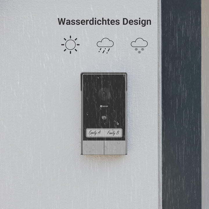 EZVIZ 2K Video Türklingel Kit mit Türsprechanlage & Doppelten 7-Zoll-Farb-Touchscreens, KI Personene