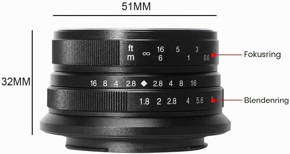 7artisans 25 mm F1.8 APS-C Weitwinkel-Objektiv für Nikon Z-Mount Kompaktkameras spiegellose Kameras