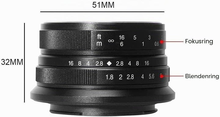 7artisans 25 mm F1.8 APS-C Weitwinkel-Objektiv für Nikon Z-Mount Kompaktkameras spiegellose Kameras