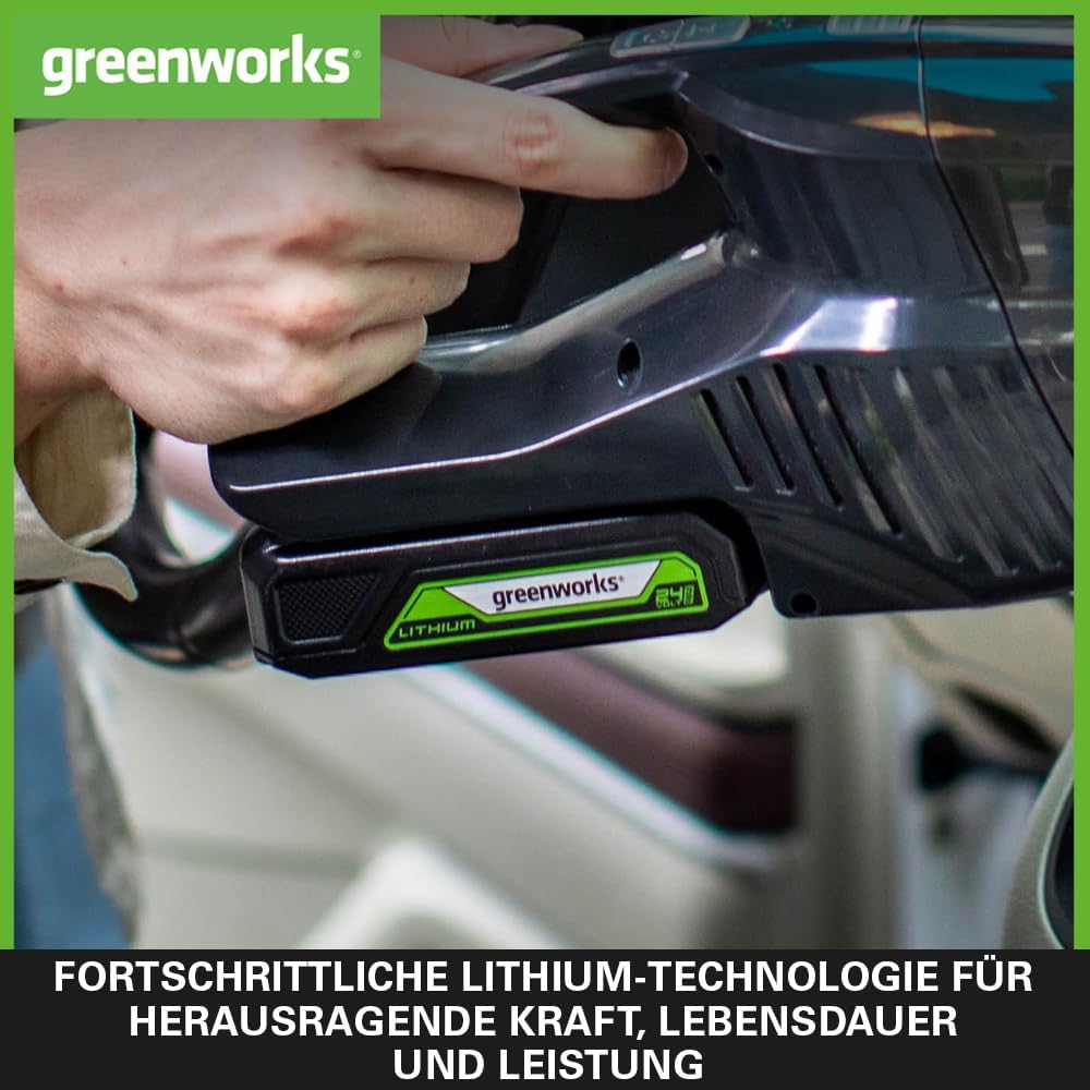 Greenworks 24V Akkus & Doppellader Akku Ladegerät - Zwei Original 2Ah leistungsstarke Lithium-Ionen