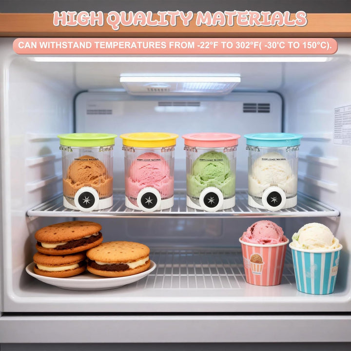 4er-Ninja Creami Swirl - Pack Behälter für Ninja Creami Swirl Pints und Deckel, Eisbehälter Ko