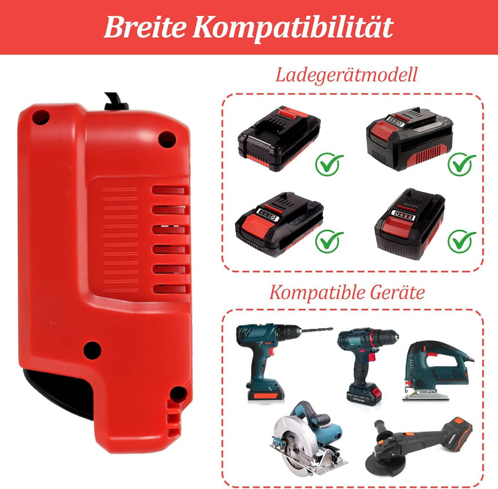Ladegerät für Einhell 18V Power X-Change Akku, Tragbares Mini Schnellladegerät mit LED Anzeige für E