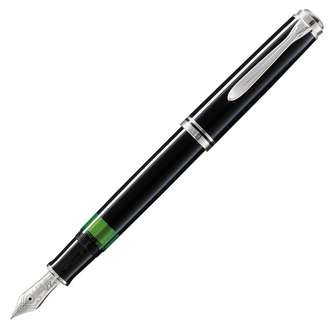 Pelikan Füllhalter Souverän 805, Schwarz, Feder F (fein), hochwertiger Kolbenfüller im Geschenk-Etui