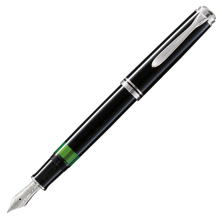 Pelikan Füllhalter Souverän 805, Schwarz, Feder F (fein), hochwertiger Kolbenfüller im Geschenk-Etui