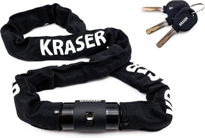 KRASER KR620 Fahrradschloss Fahrrad Kettenschloss mit wasserdichter Abdeckung 360 Grad Drehbares Ver
