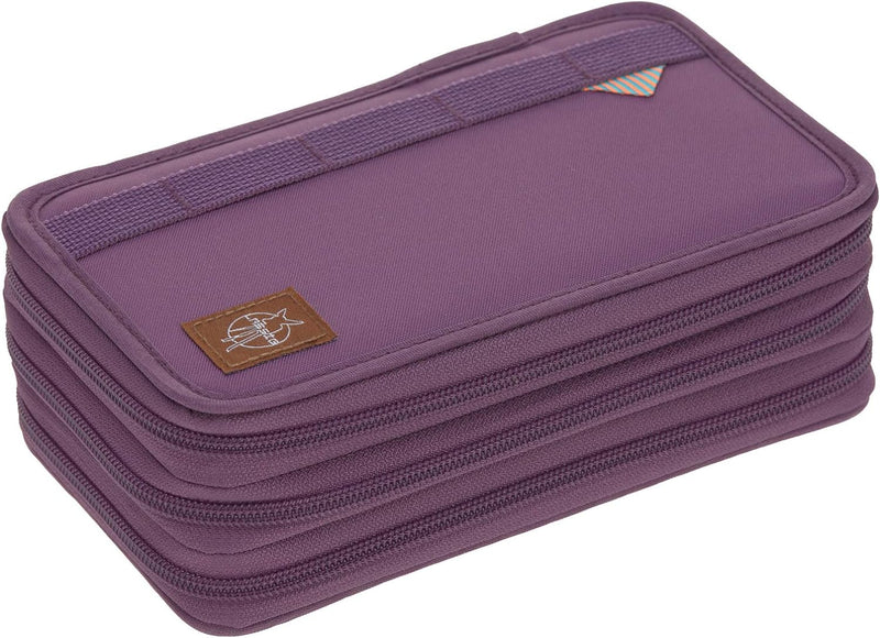 LÄSSIG Federmäppchen befüllt 20-teilig / School Triple Pencil Case Unique Lila, Lila