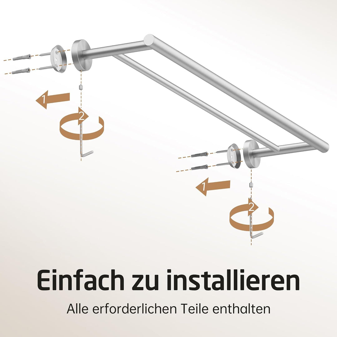 KES Handtuchhalter Doppel Badetuchhalter Edelstahl SUS304 Handtuchstange 75CM Badezimmer Handtuch Ha
