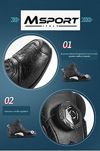 Msport Motorradstiefel für Motorradfahrer, rutschfest, atmungsaktiv 41 EU Rot, 41 EU Rot