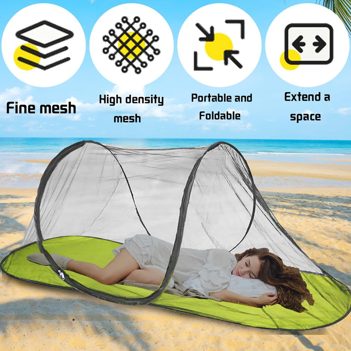 Moskitonetz Reise Faltbares Pop-Up – Mosquito Netz Bett 200x72x70cm Ultralight 360° Schutz, 210D Oxf