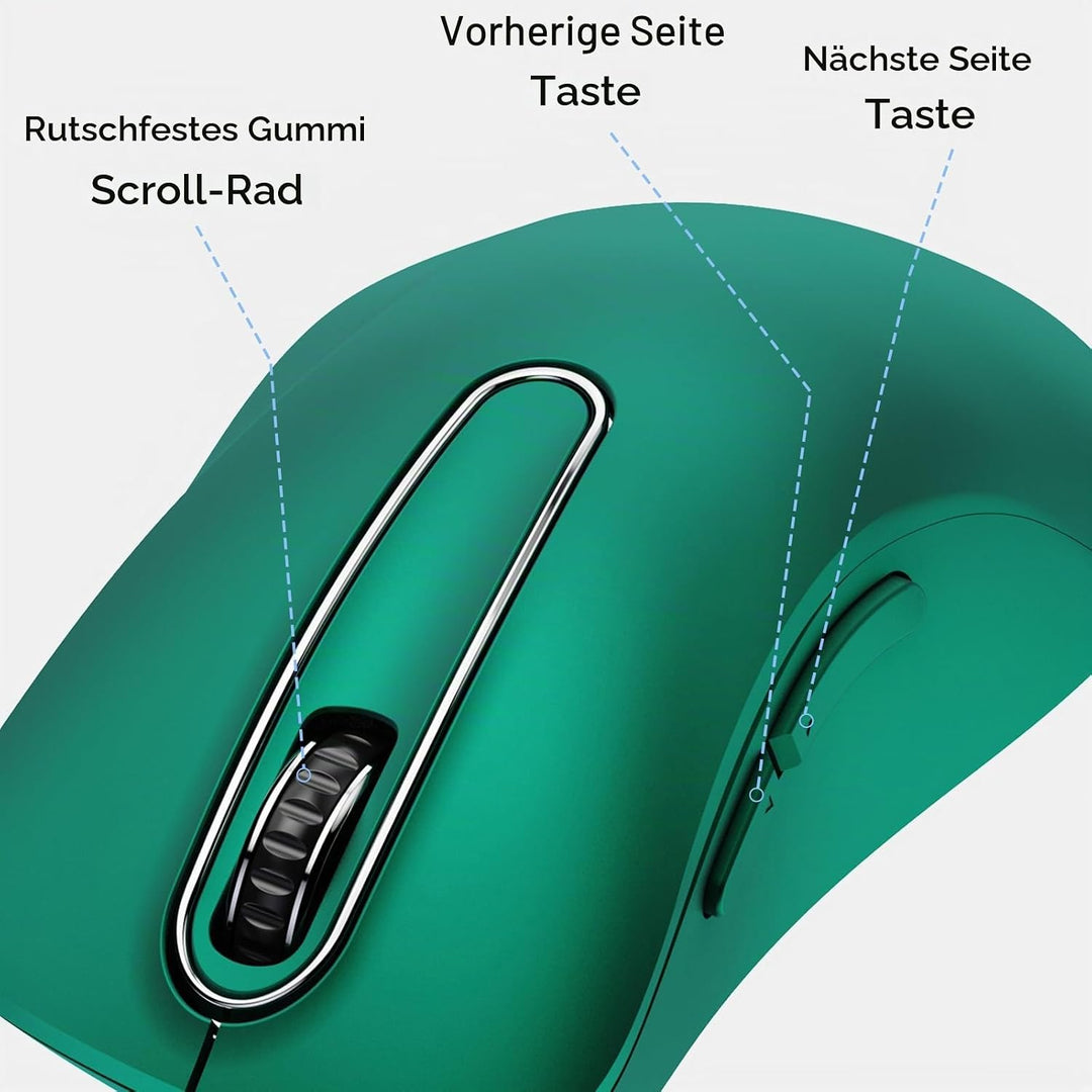 memzuoix Maus mit Kabel – Optische USB-Maus mit 1400 DPI, 5 Tasten, ergonomisches Design, 1,5 m Kabe