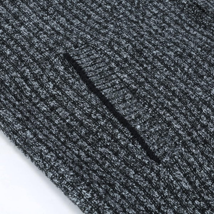 Herren Cardigan Grobstrick Reissverschluss Strickjacke mit Stehkragen Winter Pollover Knitted, Dunke