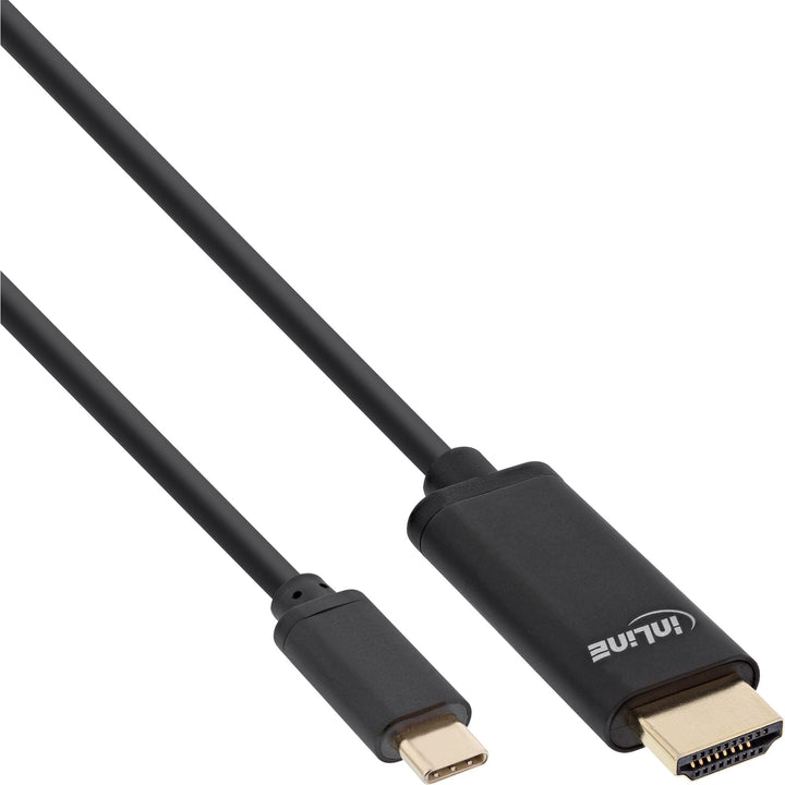 InLine 64113 USB Display Kabel, USB Typ-C Stecker zu HDMI Stecker (DP Alt Mode), 4K2K, schwarz, 3m