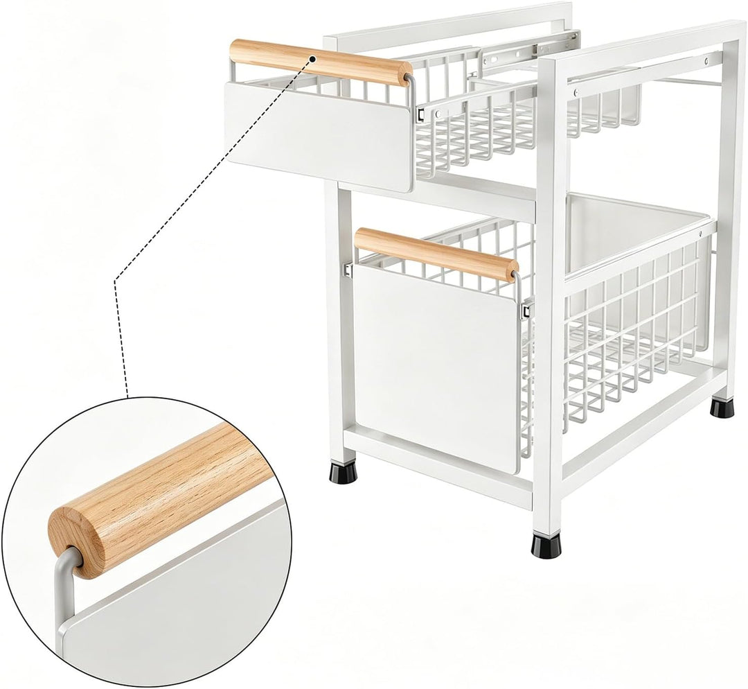 LANTUS Unterschrank für Spüle, ausziehbar, stapelbar, Regale für Schrank, Küche, Badezimmer, 39 x 24