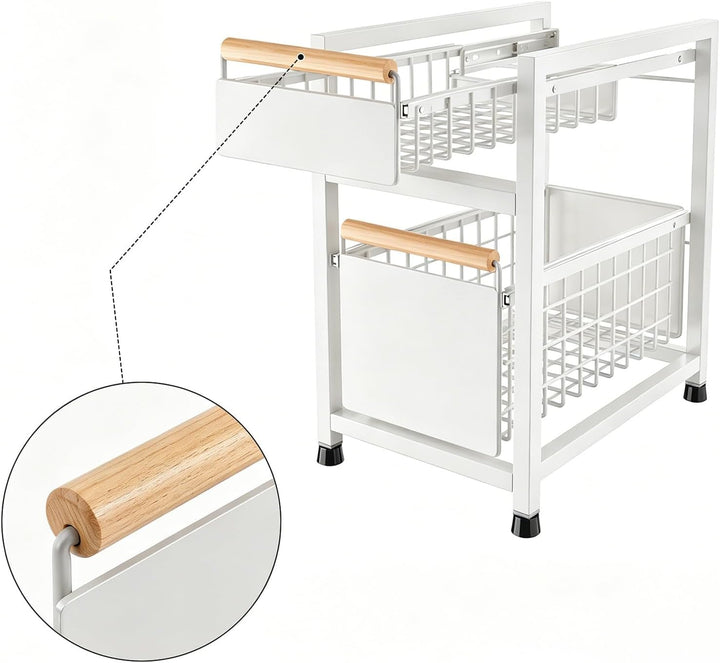 LANTUS Unterschrank für Spüle, ausziehbar, stapelbar, Regale für Schrank, Küche, Badezimmer, 39 x 24