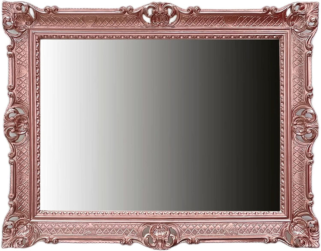 Generisch 90x70 cm Kupfer - Rose WANDSPIEGEL BAROCKSPIEGEL Spiegel ANTIK BAROCK Rokoko Shabby CHIC R