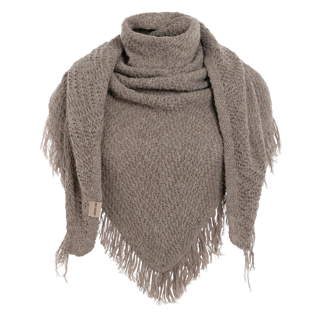 KNIT FACTORY - Dreiecksschal Amber - Damen Strickschal mit Wolle - Umschlagtuch für den Herbst und W