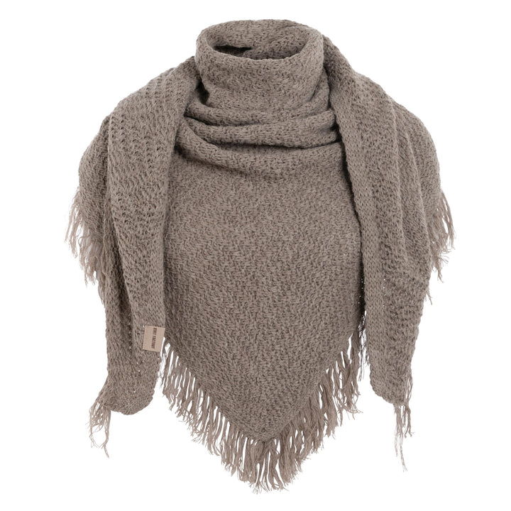 KNIT FACTORY - Dreiecksschal Amber - Damen Strickschal mit Wolle - Umschlagtuch für den Herbst und W