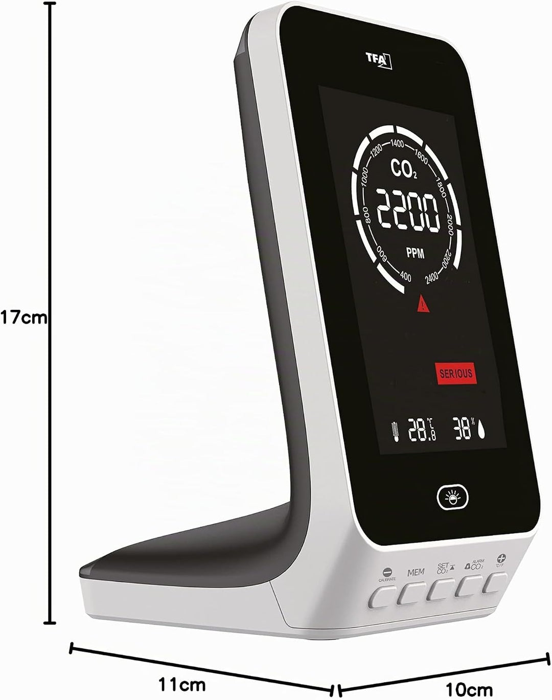 TFA Dostmann CO2 Messgerät AIRCO2NTROL UP, 31.5010.02, Luftgütemonitor, NDIR Dual Beam Sensor, Alarm