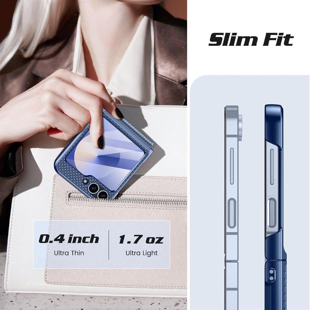 Doeshine für Samsung Galaxy Flip 6/Z Flip 7 FE Hülle [Not for Flip 7] mit Scharnierschutz & Displays