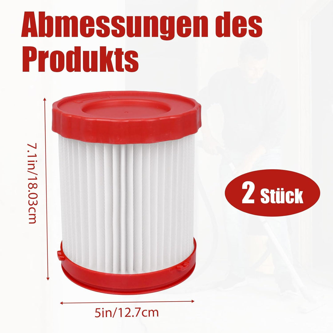 SuQurtom 2 Stück HEPA-Filter Ersatzfilter für Bosch 18V Nass-/Trockensauger (GAS18V-3/GAS18V-10L), V