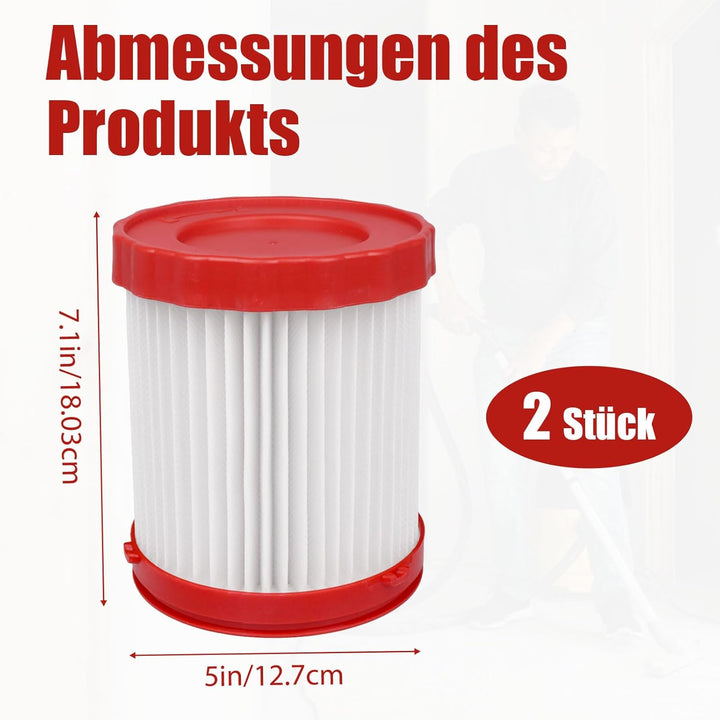 SuQurtom 2 Stück HEPA-Filter Ersatzfilter für Bosch 18V Nass-/Trockensauger (GAS18V-3/GAS18V-10L), V