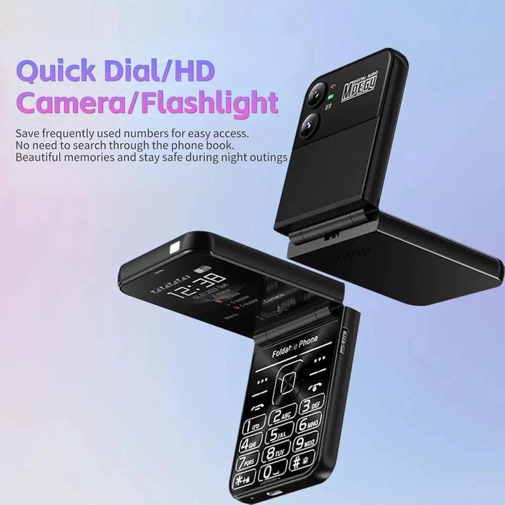 Flip-Senior-Handy, Flip-Design, Dual-Screen-Display, Grosse Tasten, Schnellwahl, Klarer Sound, HD-Ka