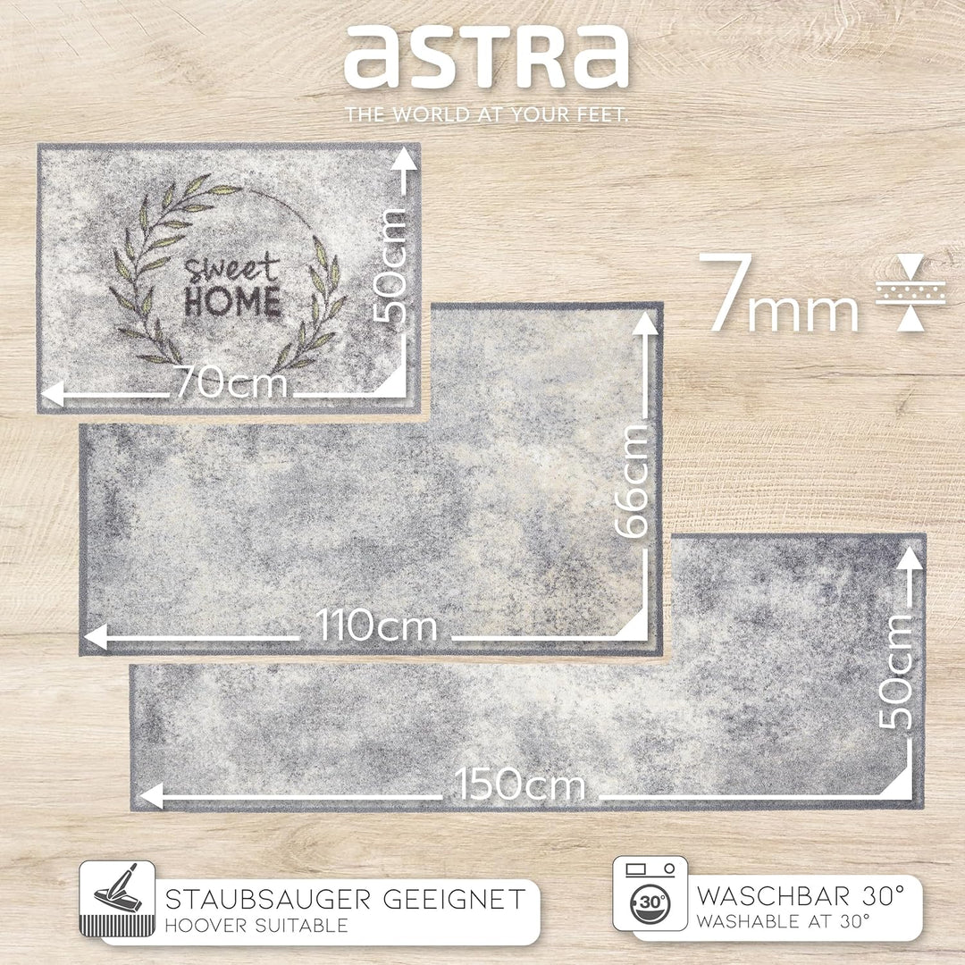 Astra rutschfeste Sauberlaufmatte innen - Sweet Home Kranz 50 x 70 cm - Wohnraum Fussmatte Design -