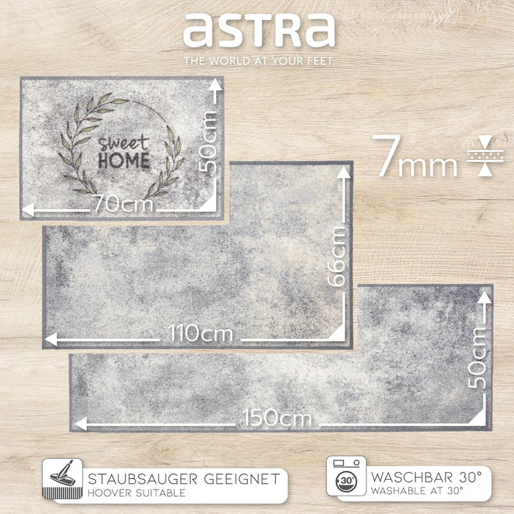 Astra rutschfeste Sauberlaufmatte innen - Sweet Home Kranz 50 x 70 cm - Wohnraum Fussmatte Design -