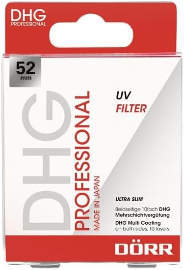 Dörr DHG UV Filter 52 mm mit extrem Flacher Filterfassung/beidseitige 10-fache Mehrschichtvergütung,