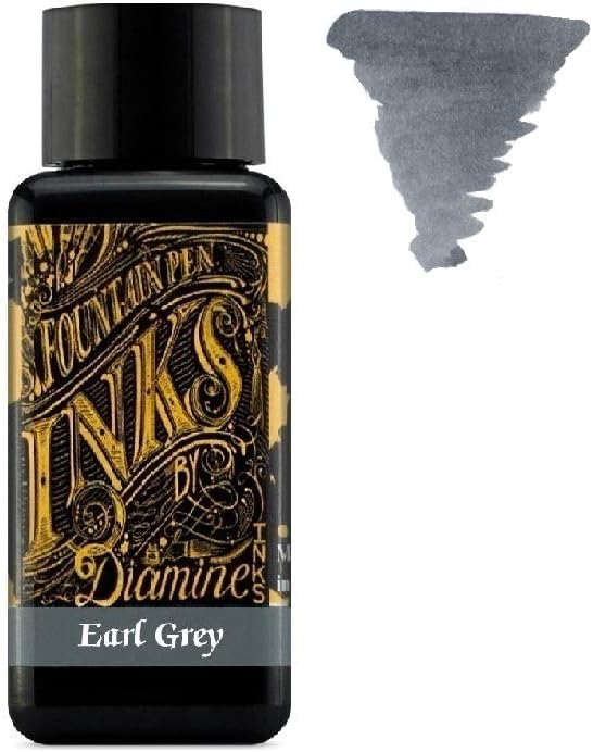 Diamine Füllfederhalter-Tinte, 30 ml, Farbrad, 6 x Flaschen, Herbsteiche, Syrah, Macassar, Earl Grey