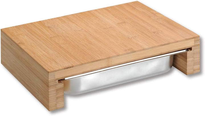 Kesper | Schneidbrett mit Auffangschale, Material: Bambus, Masse: B: 37,5 x T: 27,5 x H: 9,5 cm, Far
