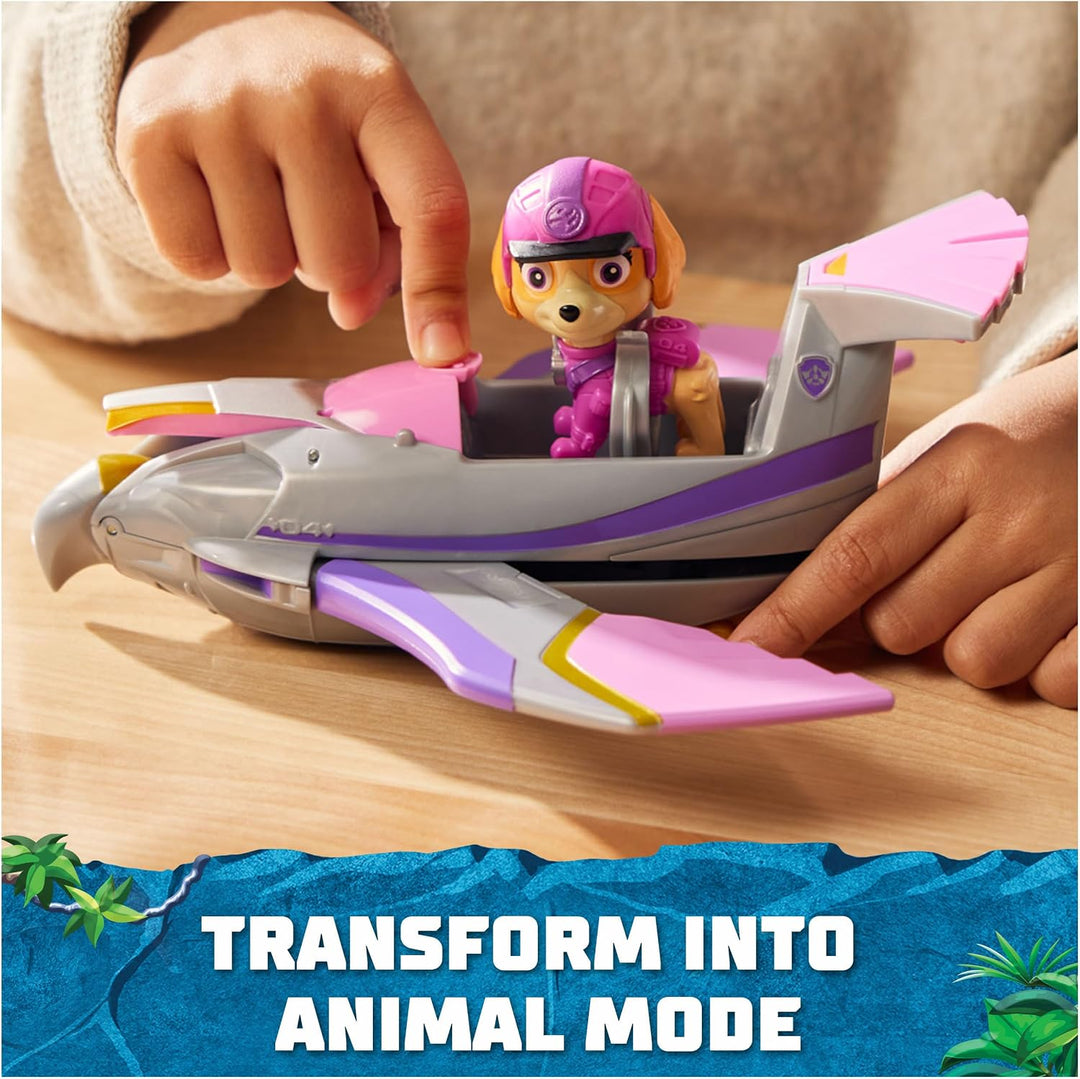 PAW PATROL Jungle Pups – Falken-Fahrzeug mit Skye-Figur (Basis Fahrzeug), Spielzeug für Kinder ab 3
