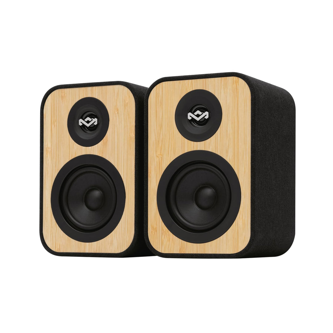 Marley House of Uplift Regallautsprecher – Bluetooth Lautsprecher Stereo Paar mit AUX- und RCA-Kabel