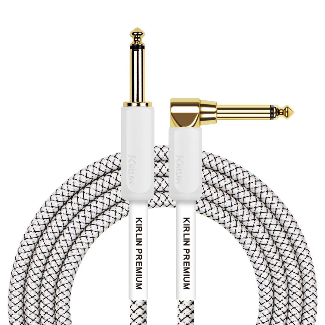KIRLIN, KIRLIN CABLE Instrumentenkabel, 1/4 Zoll Mono-Stecker, weiss, 6,3 m (IWB-202WGL-20/WT)