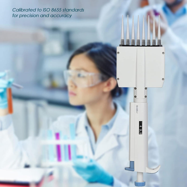 8 Kanal Pipette 50-300μl Pipette Mehrkanalpipette Variables Volumen Mechanische Pipette Manuell Eins