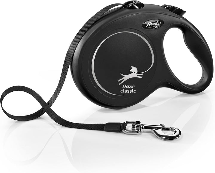 FLEXI Klassische einziehbare Hundeleine, 7,9 m, gross, Schwarz