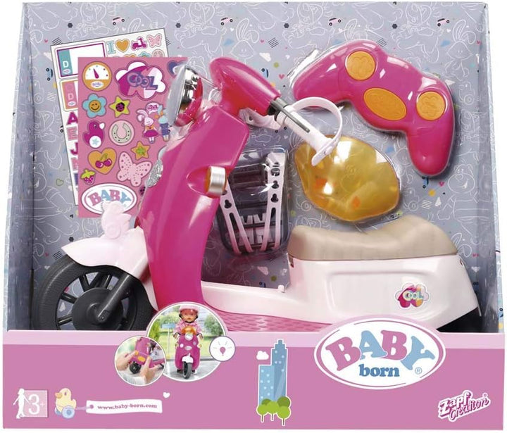 Zapf Creation 824771 BABY born City RC Scooter Puppenroller mit Fernsteuerung und Lichteffekten, Pup