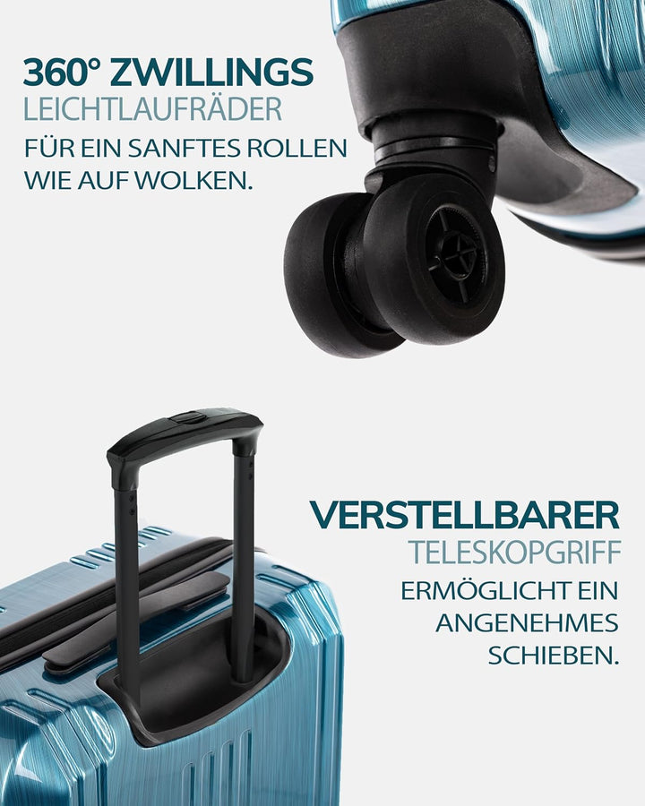 FERGÉ Handgepäck-Koffer Hartschale mit TSA Schloss Cannes Bordgepäck Rollkoffer 55 cm Reisekoffer Ka