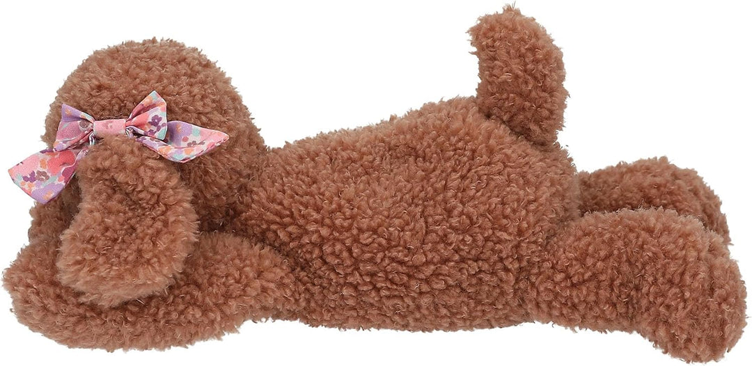 Depesche 13173 TOPModel Floral - Kuscheltier Hund mit gelocktem Fell in Braun, ca. 24 cm grosses Plü