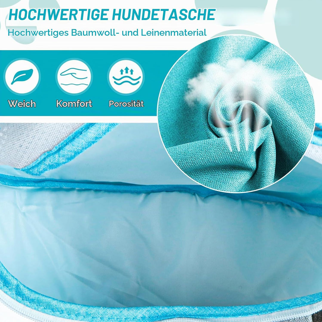Tragetuch Hund Hundetragetasche Welpen, Atmungsaktives Hundetragetasche bis 5kg Hundetragetuch für K