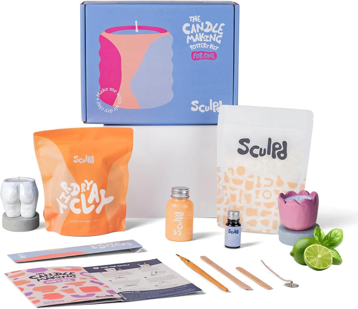 Sculpd Töpferei-Kit zur Kerzenherstellung mit lufttrocknendem Ton | Anfänger Starter-Kit zur Kerzenh