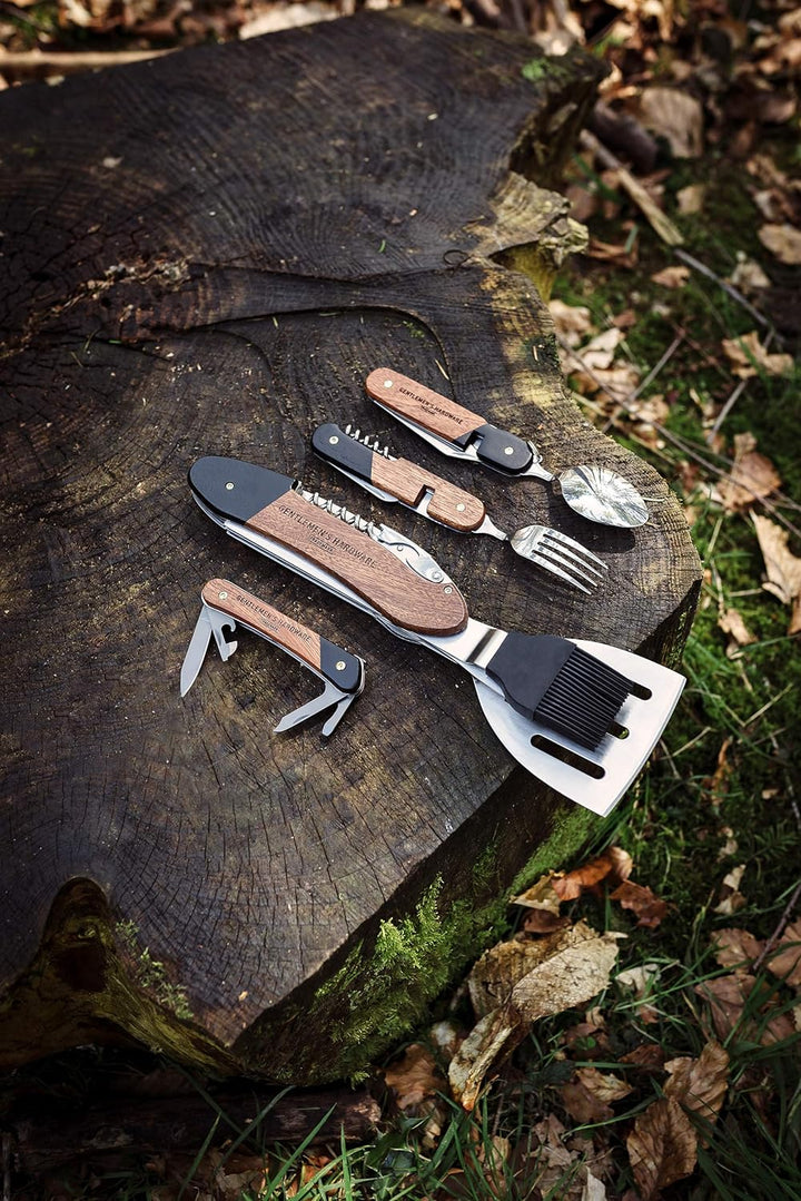 Gentlemen's Hardware 7-in-1 Stiftmesser Multitool Akazienholz und Titan-Finish, GEN272 braun