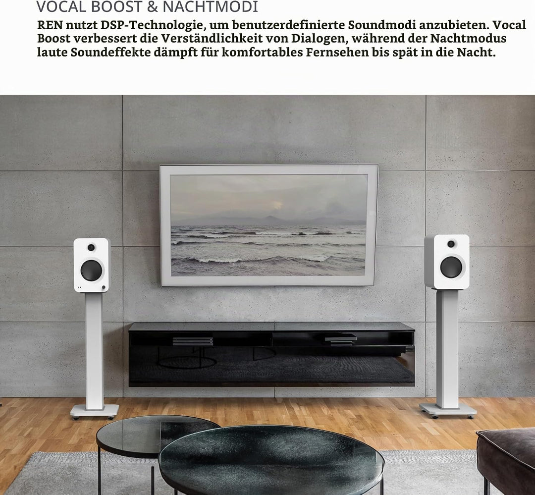 Kanto Ren 200W Powered Speaker System with HDMI ARC Input for TV &amp; Home Theater | USB-C and Bluetoot