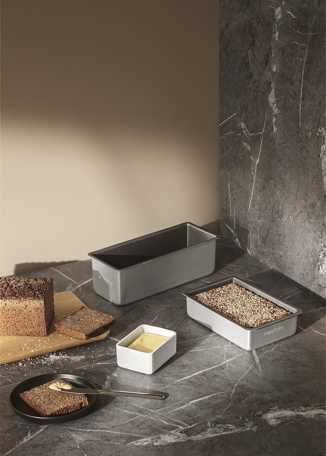 EVA-TRIO | Vollkornbrotform Prof 1,85l | Innen mit Slip-Let®-Anithaftbeschichtung | Grau Standard, S