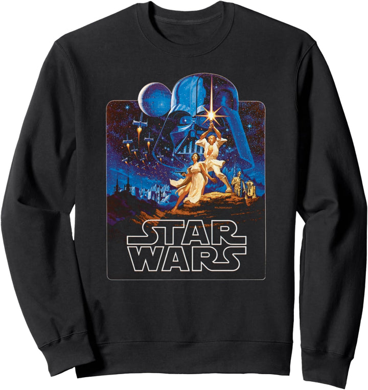 Star Wars A New Hope Retro Poster Badge Sweatshirt