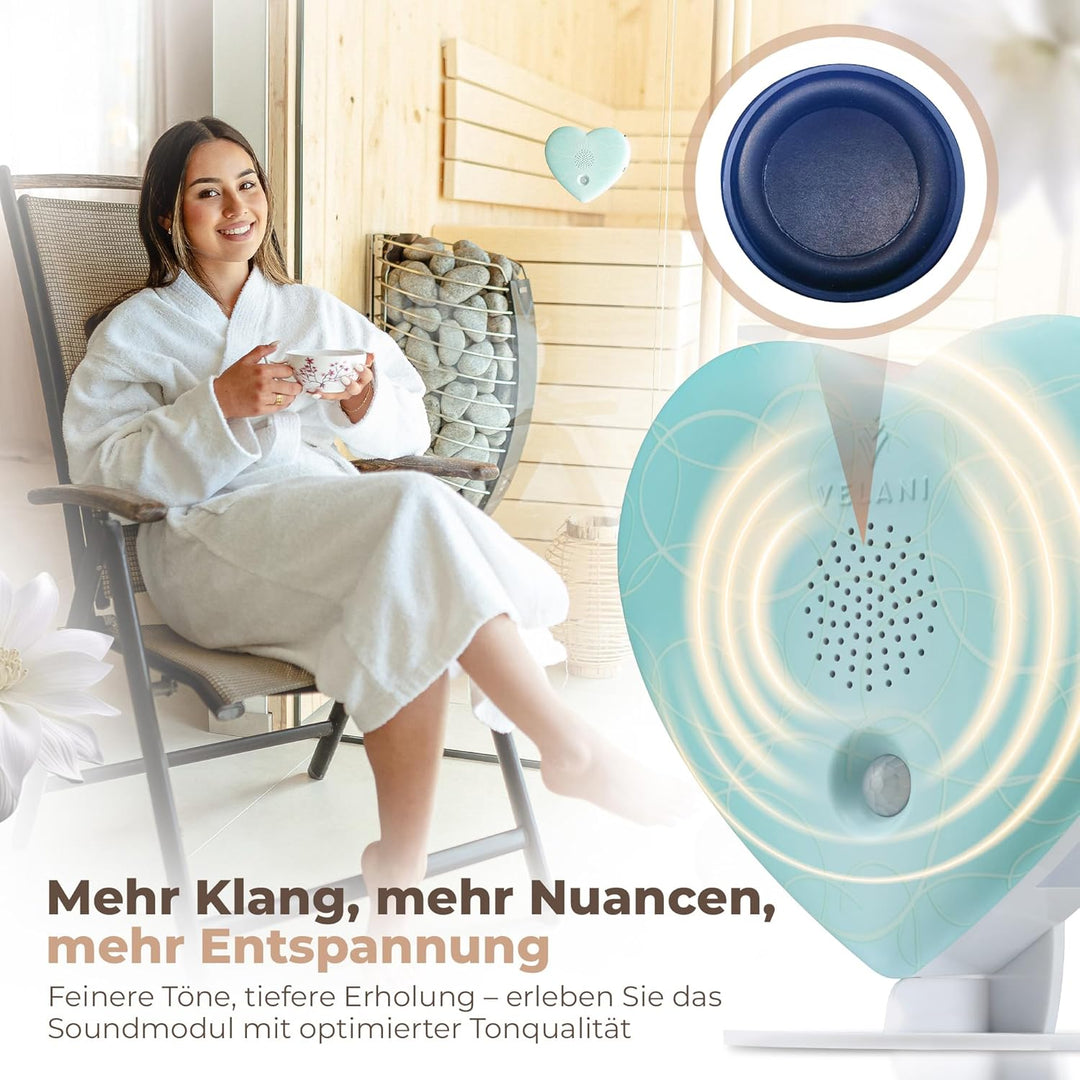 Zwitscher Naturgeräusche Box mit Bewegungsmelder - 18 brillante Klänge, Timer 2–120 Min. für Entspan