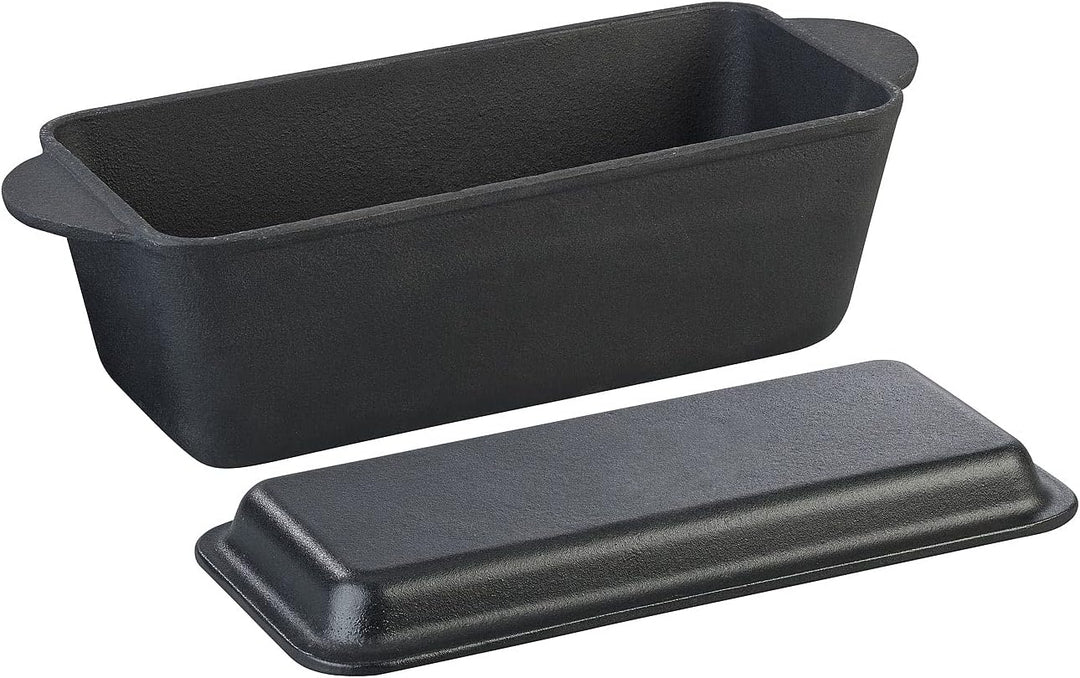 Rosenstein & Söhne Brotbackform: 2er-Set Gusseisen-Kastenformen mit Deckel, 25 x 12 x 9 cm, 2er-Set